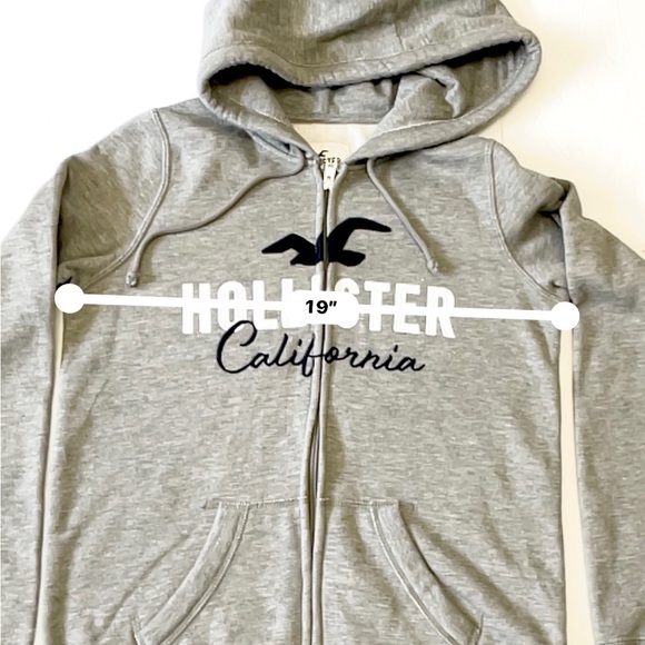 Hollister California  Women's Hoodie Zip Up Sweatshirt  Gray Size Small - Picture 2 of 6